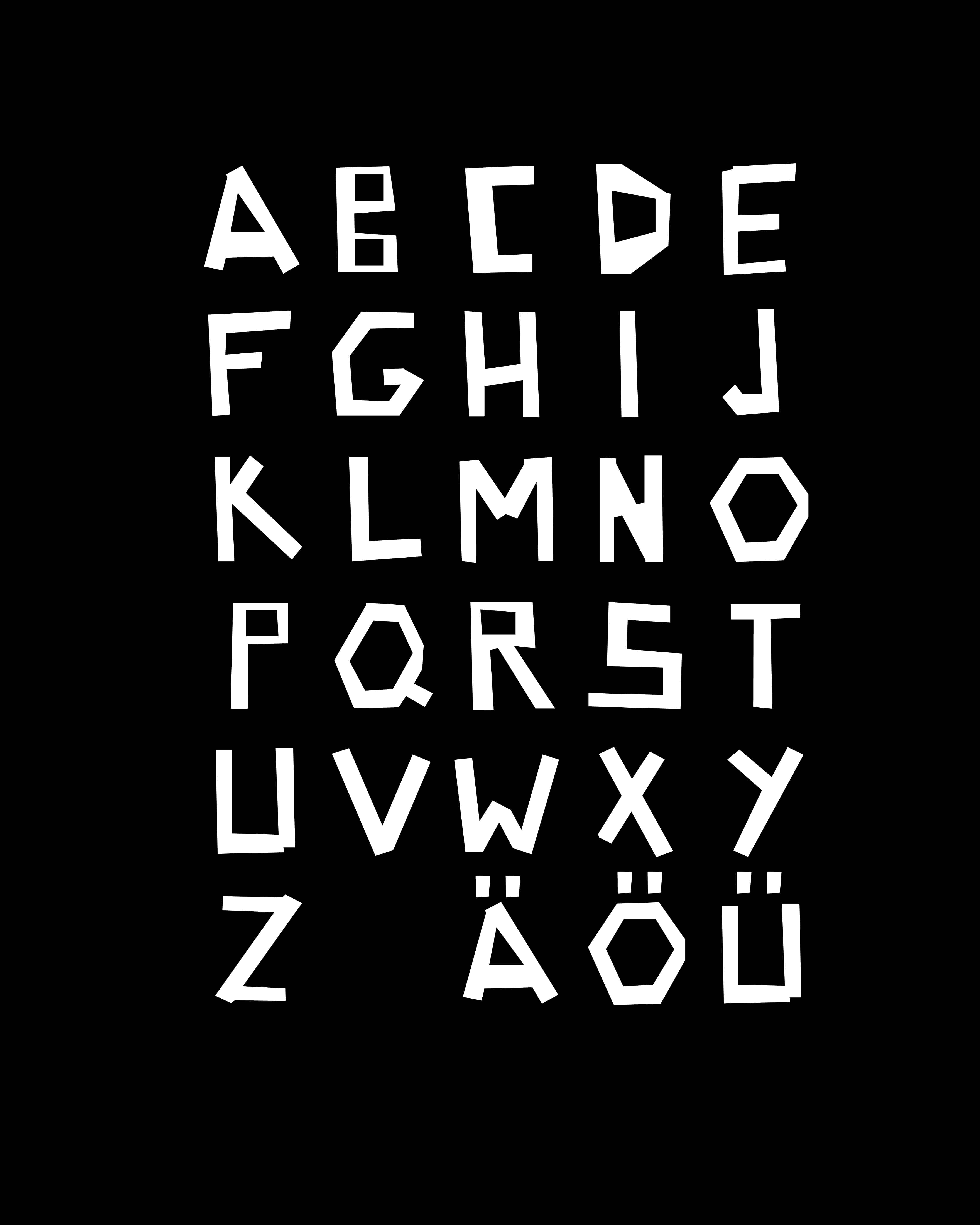 Negativ Bild der Schrift in Bold